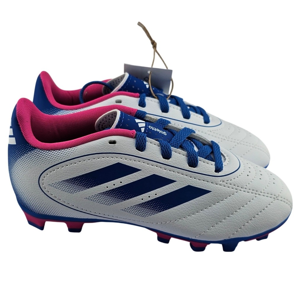 Adidas Goletto IX FG/MG J Soccer Cleats White Blue Pink Kids Size 12K JI4685‎ - Picture 2 of 7